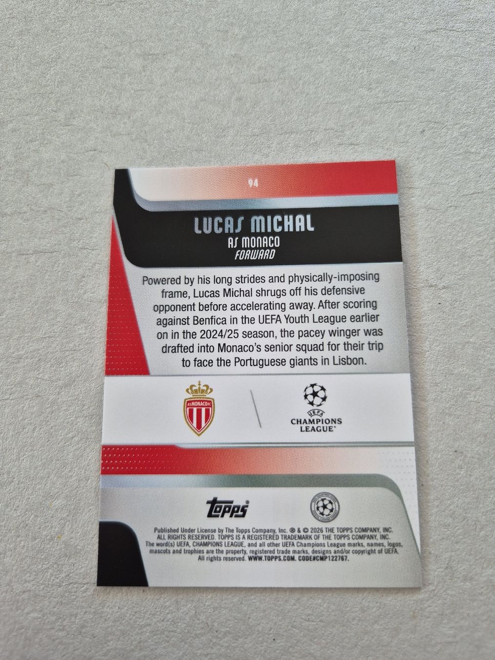 Topps Carte collezionabili: Topps UCC Flagship 25/26 Lucas Michal /10  – Nuovo (secondo la descrizione) da Steinen venduto da Luca_somi 1