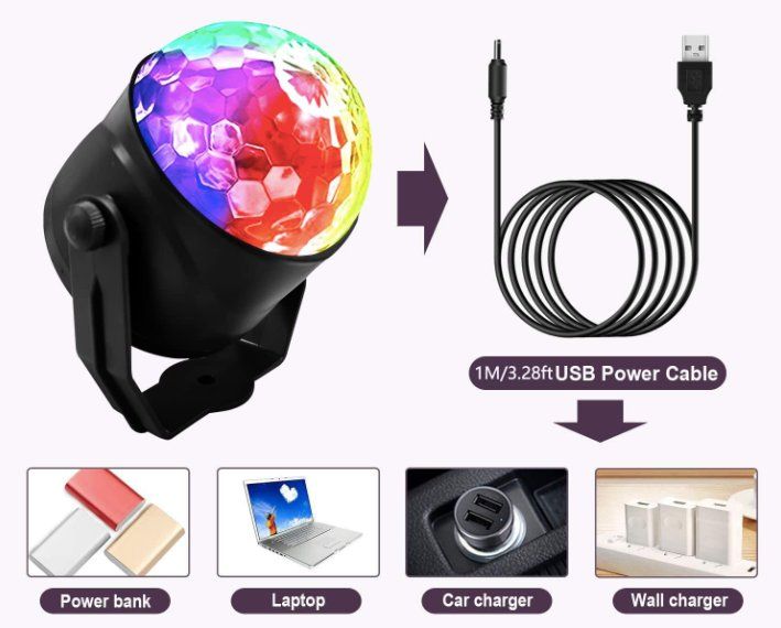 Lampen: USB Discokugel Party Licht RGB LED – Neu und originalverpackt aus Châtelaine von topshop.switzerland 2
