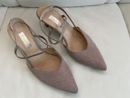 Sommer-Pumps silbrig Marke GABOR Grösse 38 mit Absatz 6 cm