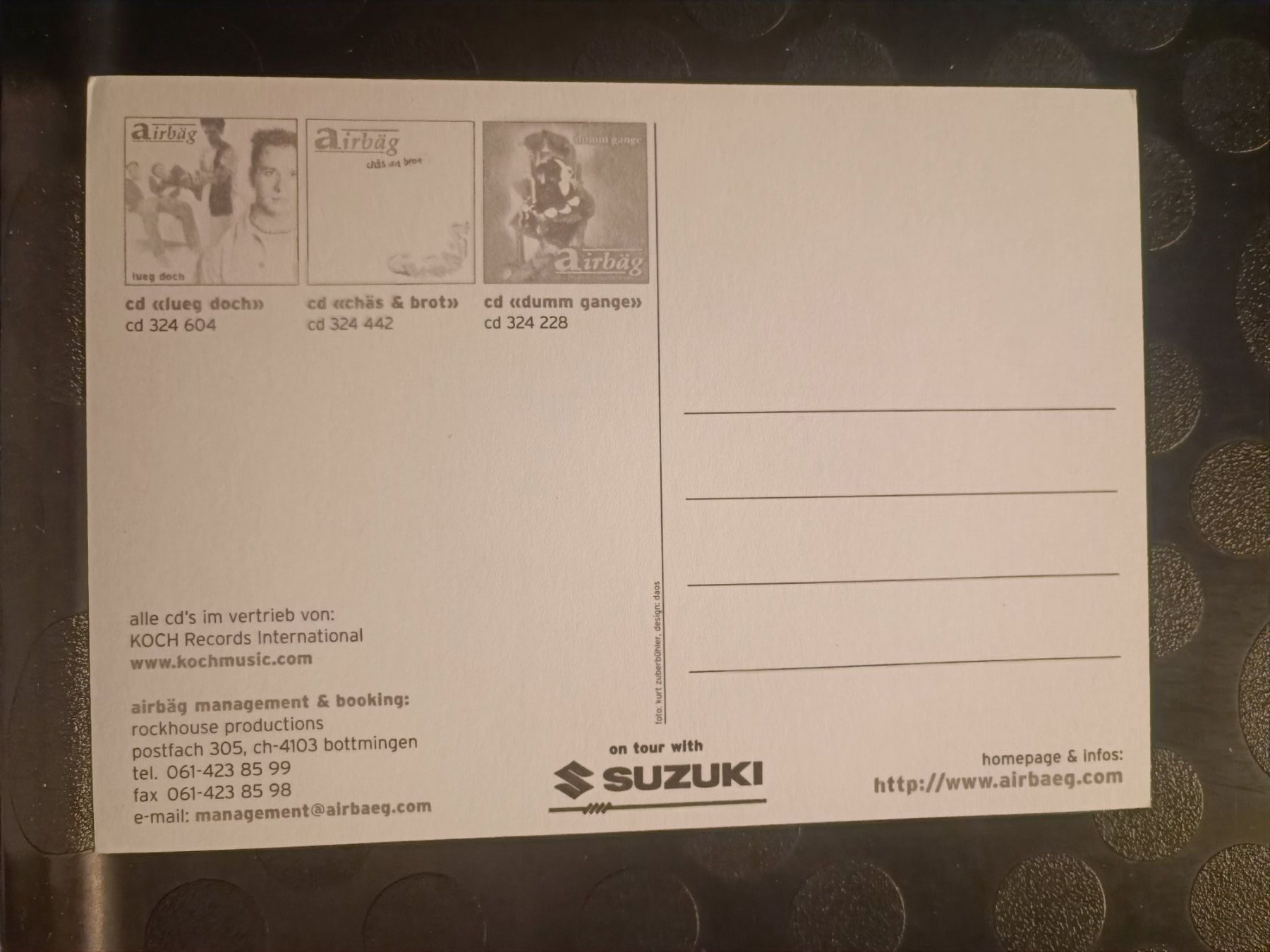 Autografi: Airbäg / Trauffer - Handsignierte Autogrammkarte – Usato da Menziken venduto da Artographs 1