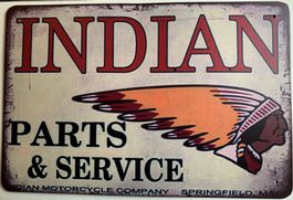 INDIAN Parts Blechschild 20 x 30 cm. Kostenfreie Zustellung!