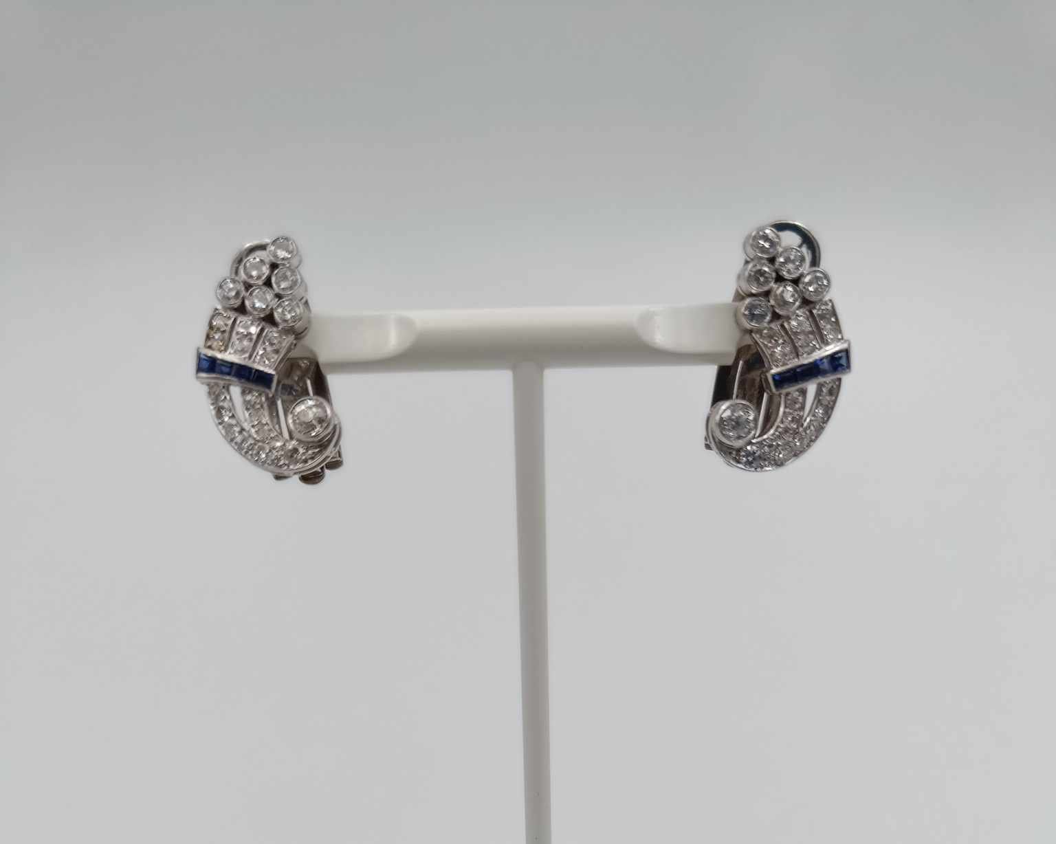 Ohrringe & -stecker: DIAMANT SAPHIR OHRSCHMUCK IN 950 PLATIN – Gebraucht aus Luzern von EdiGem 7