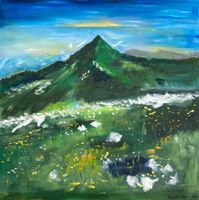 Berglandschaft Gemälde, Original Ölbild auf Leinwand