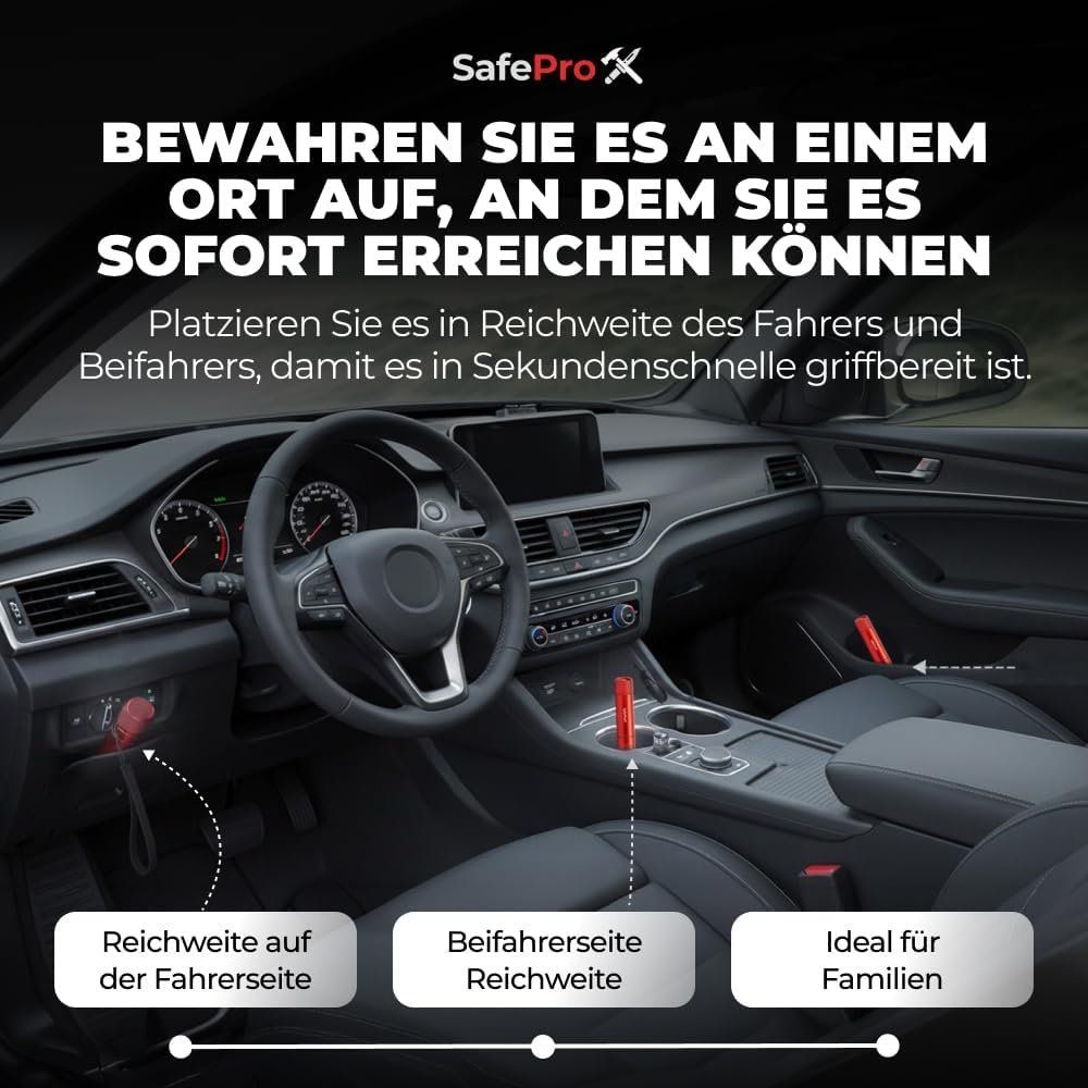 Alle Werkzeuge: 2er-Pack Notfallhammer Auto mit Gurtschneider & Federkörner- – Neu und originalverpackt aus Schaffhausen von Gipfelgut 8