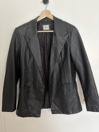 Faux leather blazer jacket 