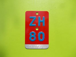 Velonummer / Fahrradnummer ZH 80