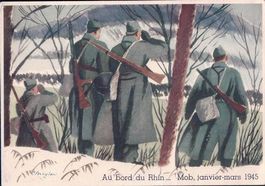 Armée Suisse Sentinelles au Bord du Rhin (Mob 1945)