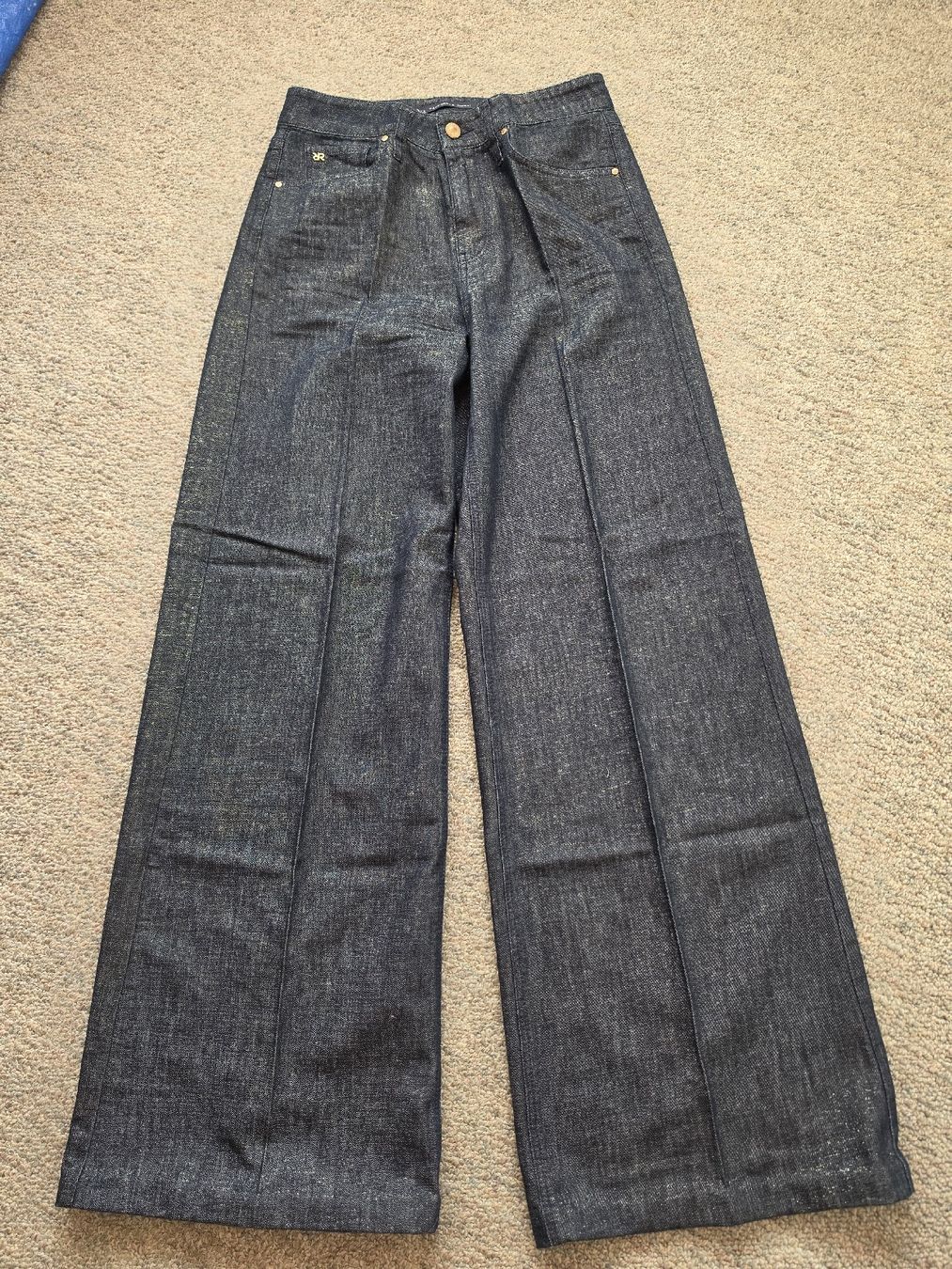RAFFAELLO ROSSI JEANS SVENTY GOLDEN LUREX DENIM BLAU GR. 34 (Gebraucht ...