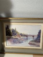 Petit tableau à l'aquarelle signé