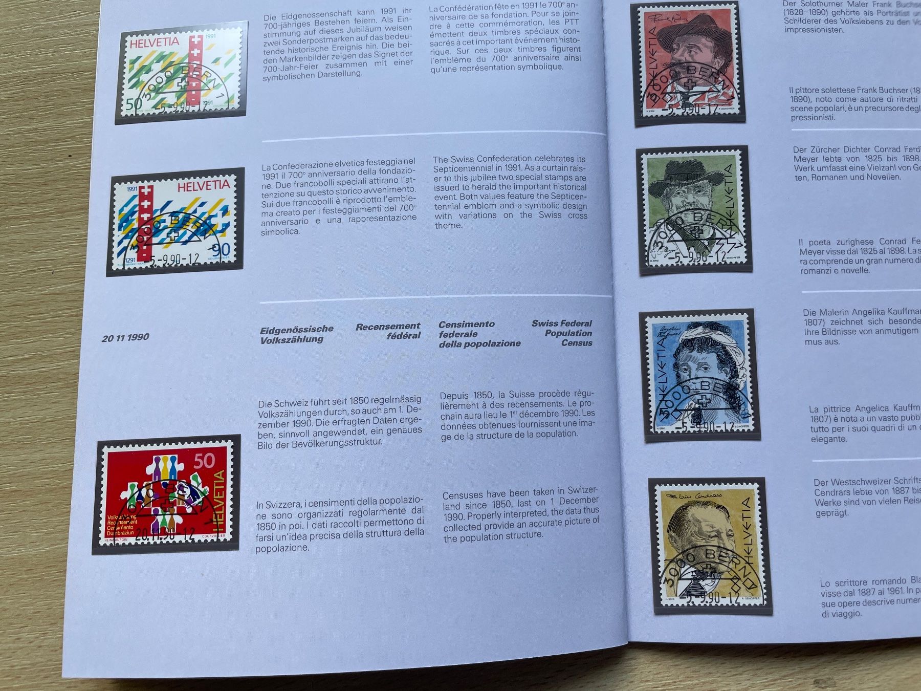 Tutti i francobolli: Carnet timb. 1990, prix poste 26.- SBK 67.- – Usato da Sonceboz-Sombeval venduto da Comment2 3