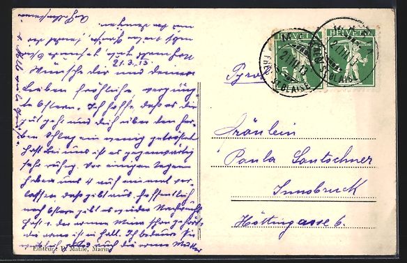 Ansichtskarten: AK Marin, Pensionnat Fallet, 1913 – Gebraucht aus Berlin von bartko-reher 1