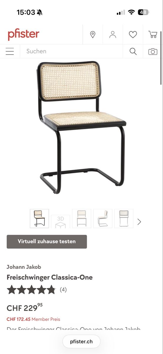 Pfister Sedie: 2 Stühle von Pfister – Nuovo (secondo la descrizione) da Bülach venduto da loredanademitri