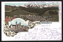 Litho Einsiedeln, Totalansicht, Kloster