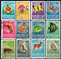 1964 TOGO 12 MARKEN TIERE GESTEMPELT - KA76
