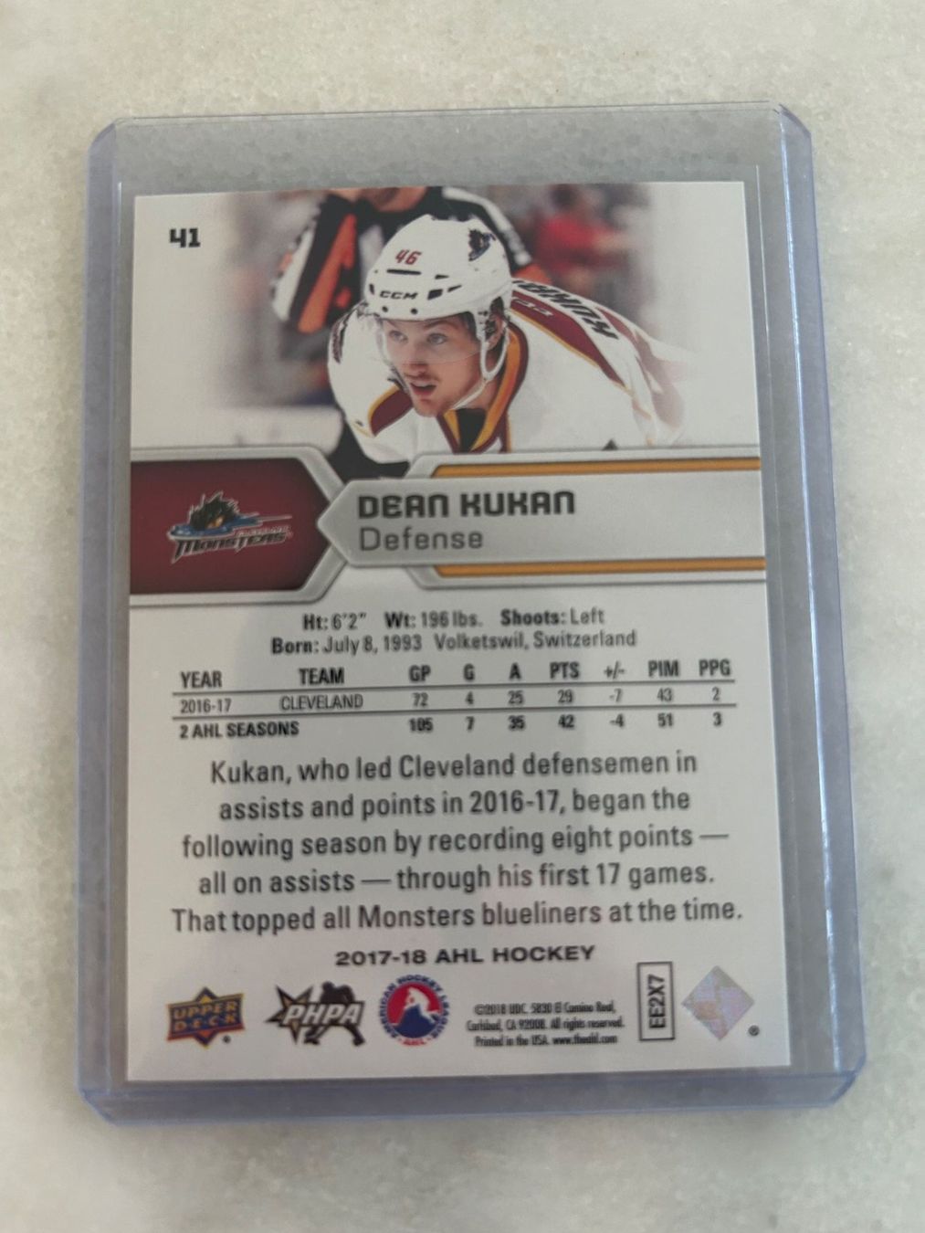 NHL Carte collezionabili: AHL-Player Card "Dean Kukan" UpperDeck 2017-18 – Nuovo (secondo la descrizione) da Oberwil-Lieli venduto da Mhd 1