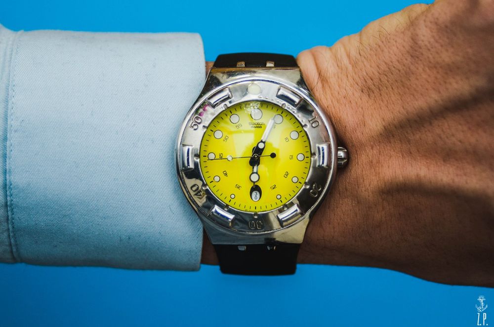 Swatch Big Yellow Dial Diver 200m Vintage Sehr Selten | Kaufen auf Ricardo