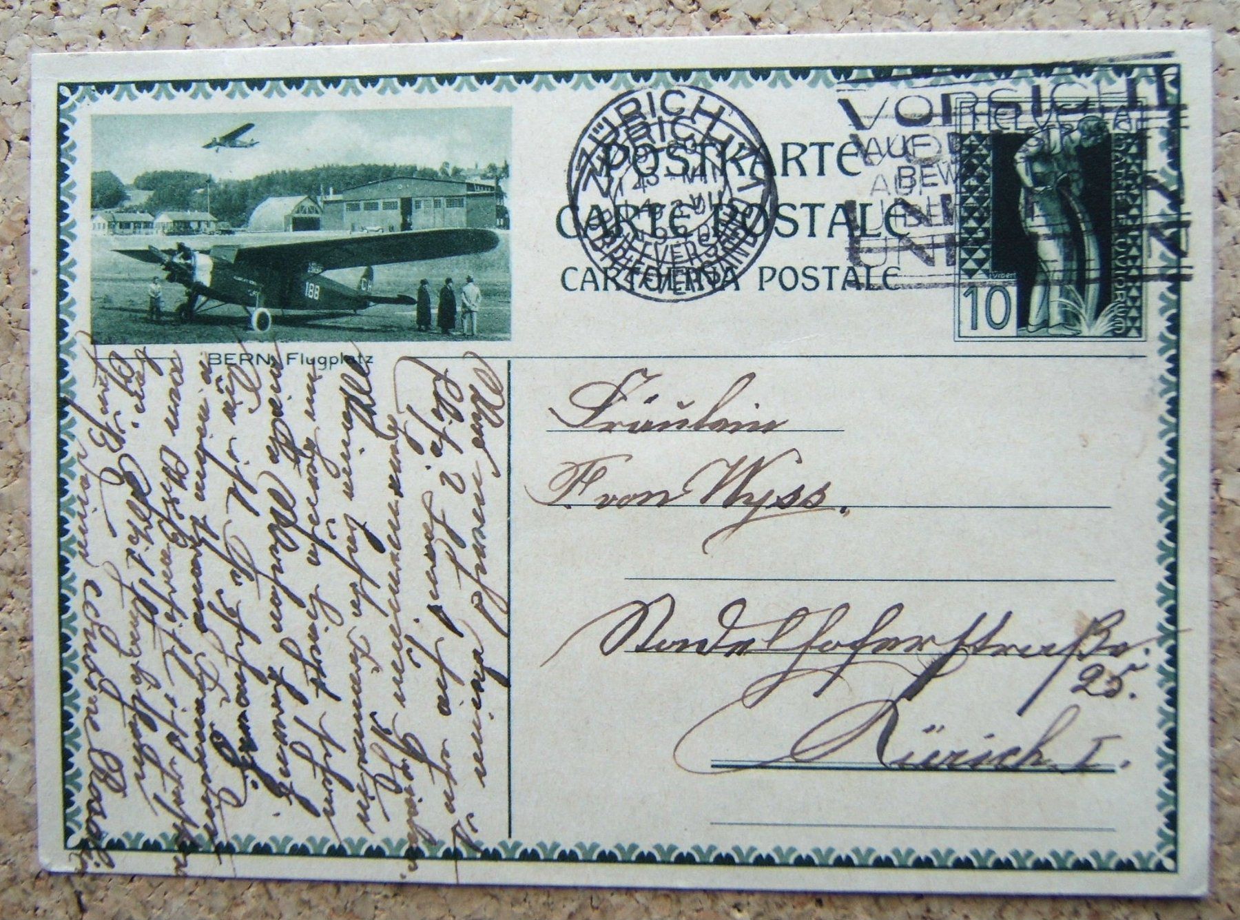 Tutti i francobolli: BILDPOSTKARTE BERN FLUGPLATZ 1930 – Usato da Brunnen venduto da Nonne04