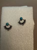 Vintage Boho  silberfarbene Ohrstecker, Front-und Back Style