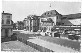 Romanshorn Bahnhofplatz mit Hotel Bodan Feldpoststempel