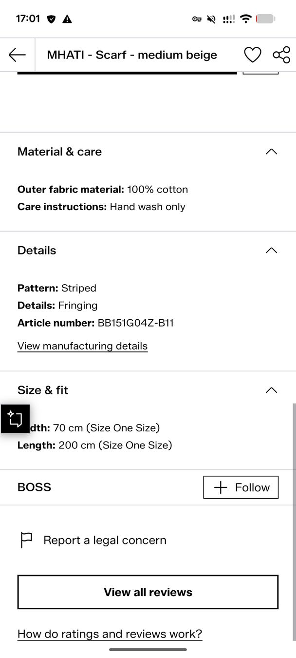 Hugo Boss Foulard & Sciarpe: Foulard BOSS beige leicht – Nuovo (secondo la descrizione) da Seengen venduto da sam_x5tk 4