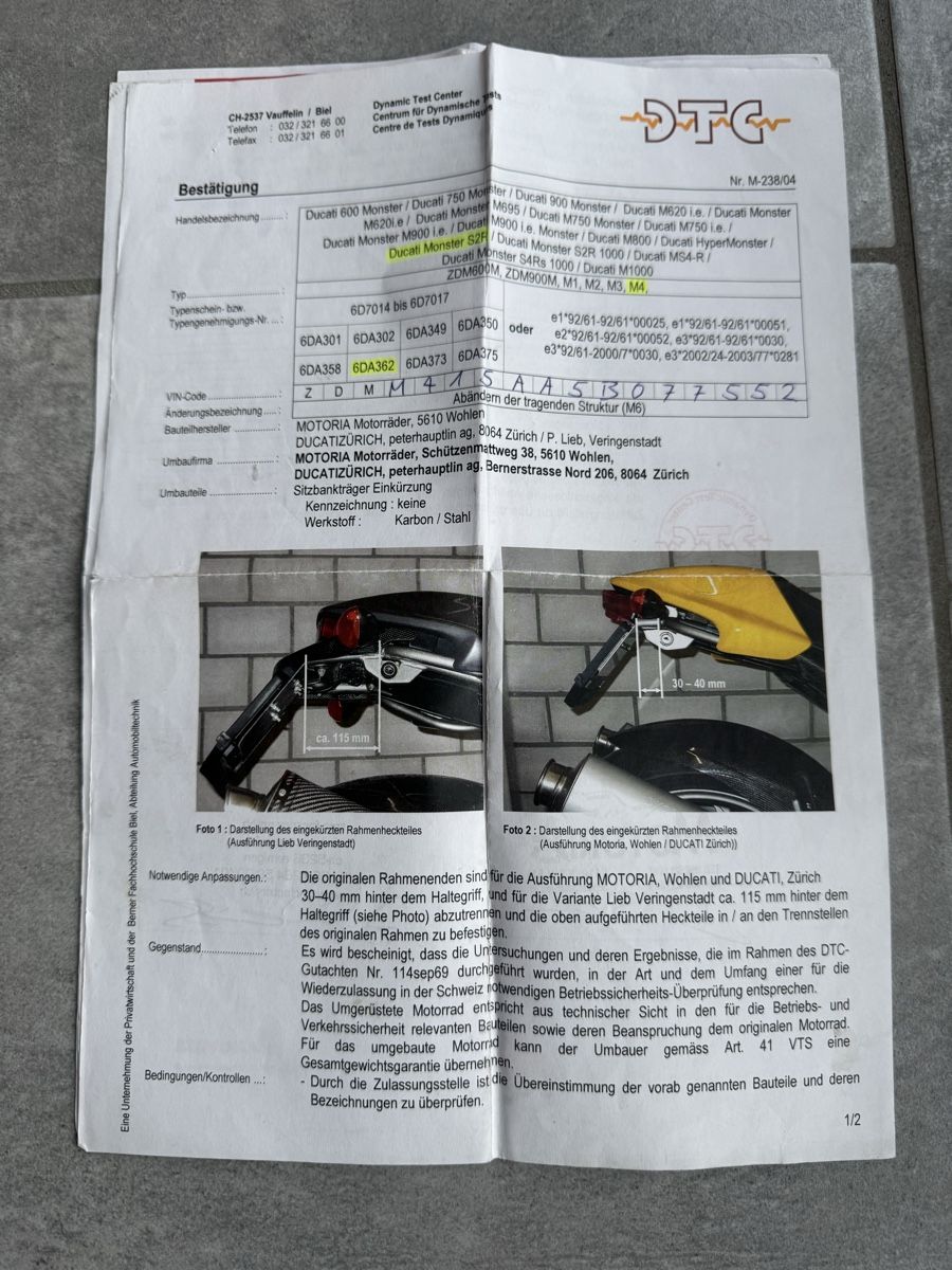 Ducati Route: Ducati Monster S2RDark – D'occasion à Gansingen par esc_6tjw 2