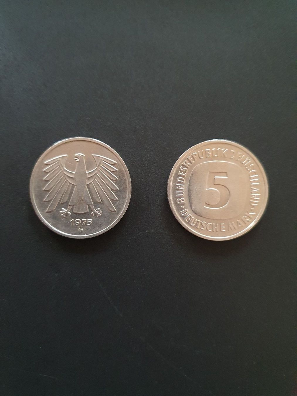 Alle Münzen: 5 Deutsche Mark, 2 Stk., 1975, G und D – Gebraucht aus Rheineck von Jmurmeli 3