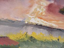 Expressionistische Bunte  Landschaftsmalerei 