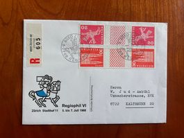Regiophil 1968 Brief mit Kehrdruckmarken  (R538)