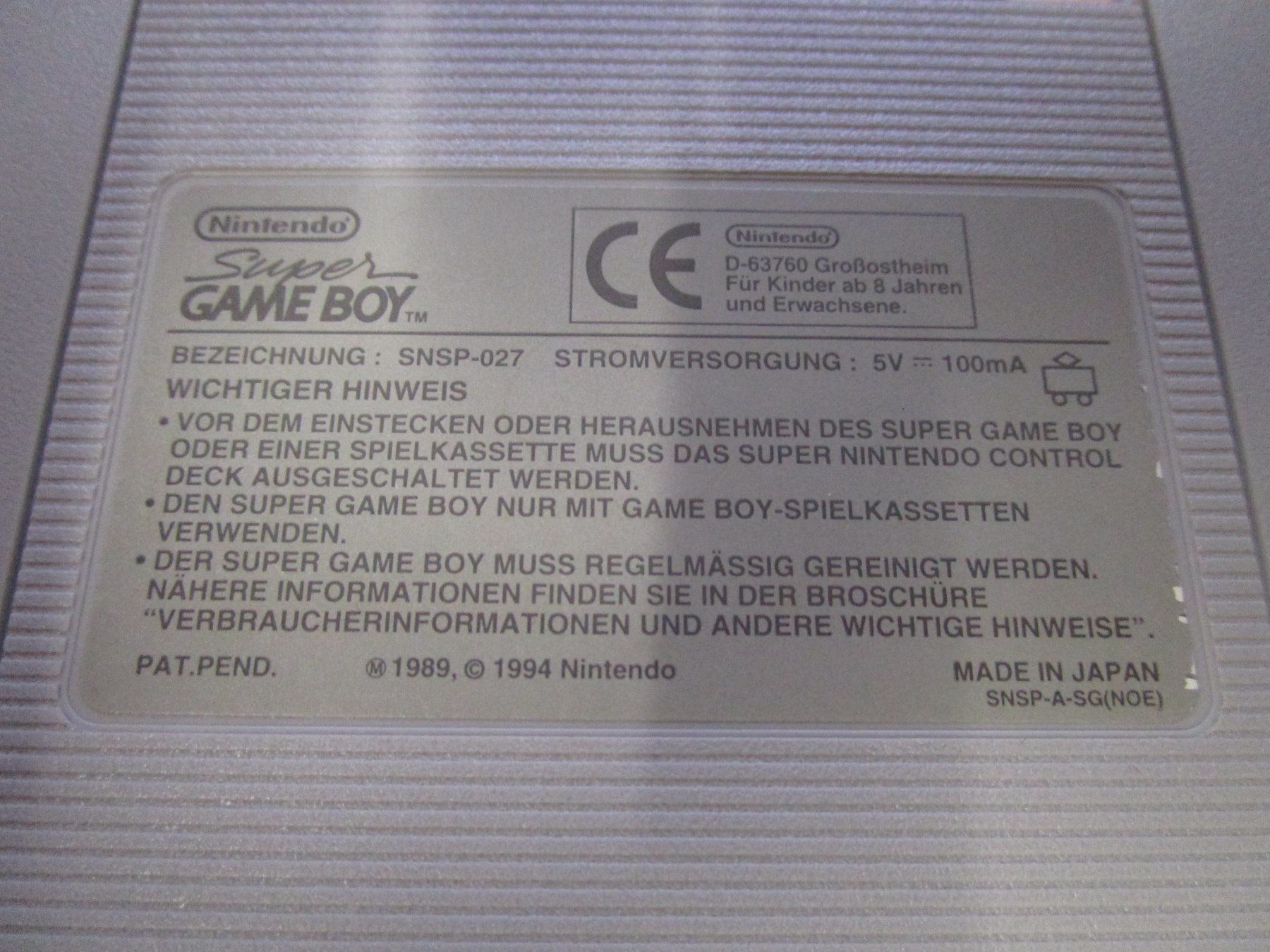 Nintendo Spiele: Super Gameboy Adapter - Super Game Boy Super Nintendo – Gebraucht aus Goldau von  2
