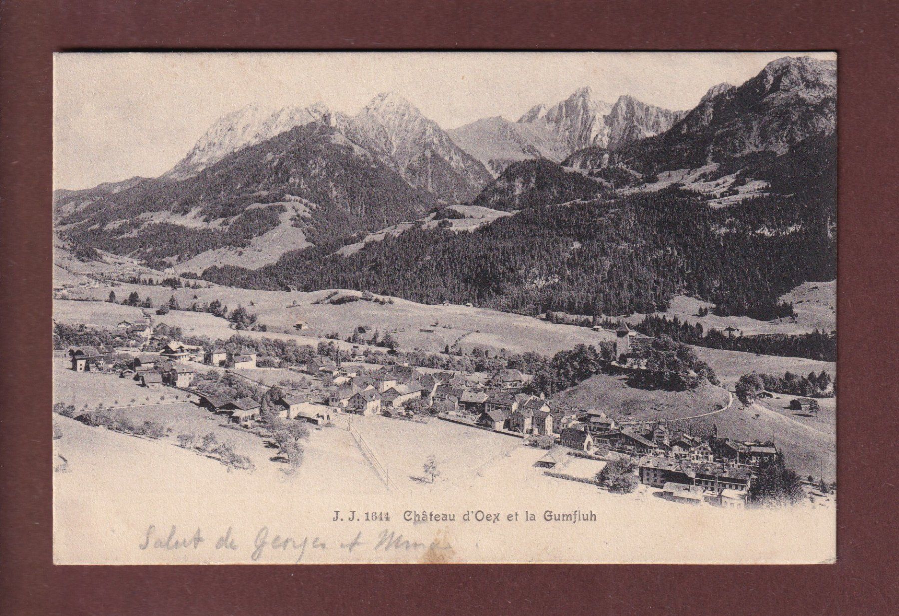 Cartoline postali: CHÂTEAU D'OEX - Gumfluh - 1905 – Usato da Pully venduto da nicecards