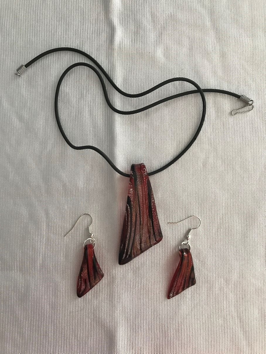 Altri gioielli: Set No4: Kette + Ohrhänger rot/sw  Neu – Nuovo e nell'imballaggio originale da Kleinandelfingen venduto da Baba23 1