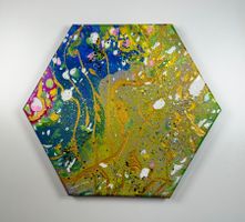 Acryl-Flüssigmalerei, Sechseck