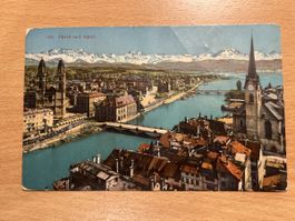 Alte Ansichtskarte Zuerich um 1913 mit schoenem Motiv.