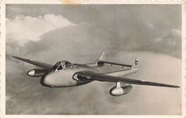 Schweizer Luftwaffe de Havilland Vampire im Flug