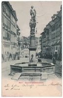 Bern, Gerechtigkeitsbrunnen, Phototypie, gelaufen 1905