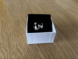 Katzenring aus 925 Silber