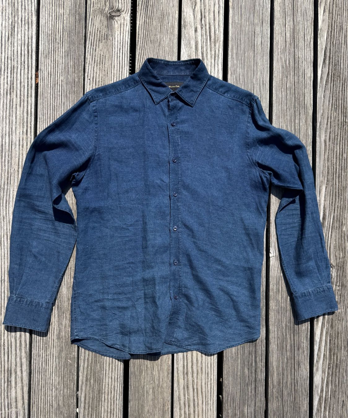 Massimo Dutti Hemden: Hemd Gr M Slim LEINEN Denim Look - Massimo Dutti – Gebraucht aus Männedorf von LTMCS