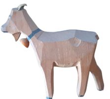 Holzfigur Ziege antik