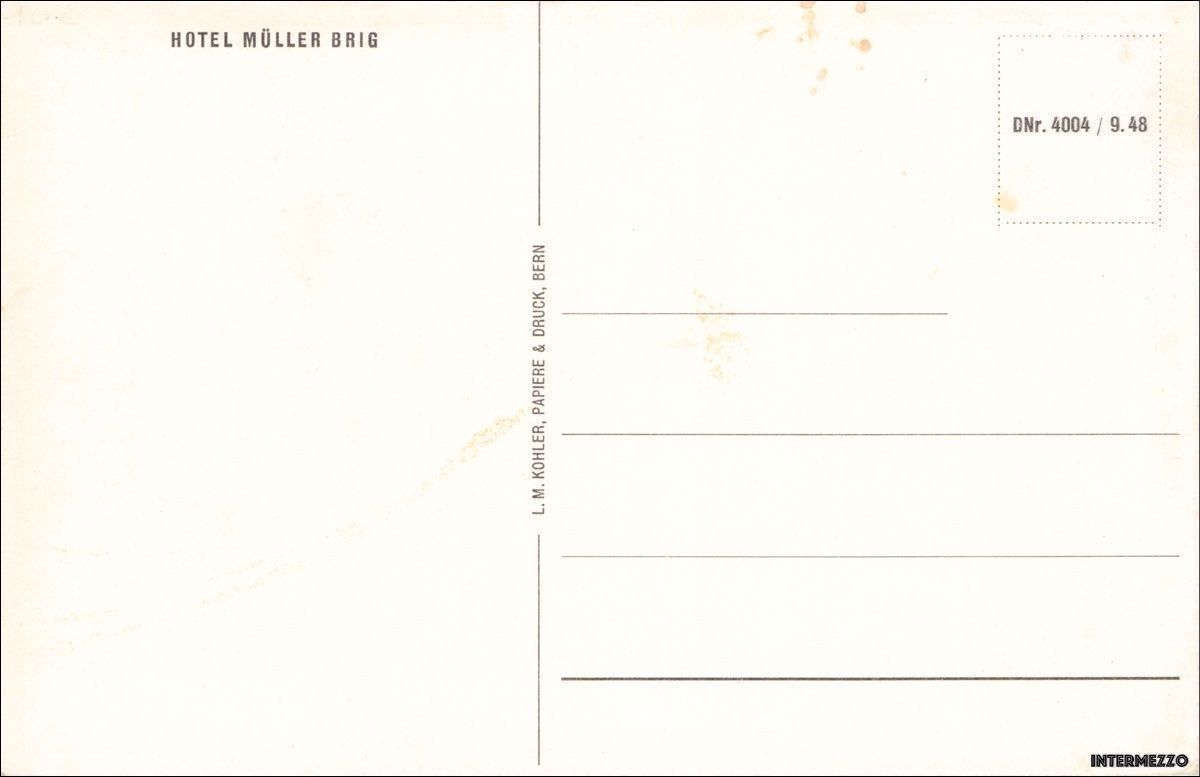 Cartoline postali: Brig Hotel Müller // Oberwallis ca. 1930 – Usato da Basel venduto da intermezzo12 1