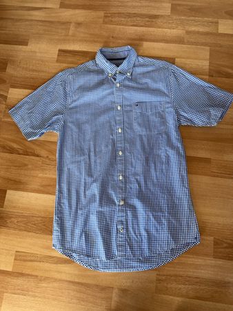 Tommy Hilfiger Hemd Kurzarm Gr. S Blau/Weiss kariert