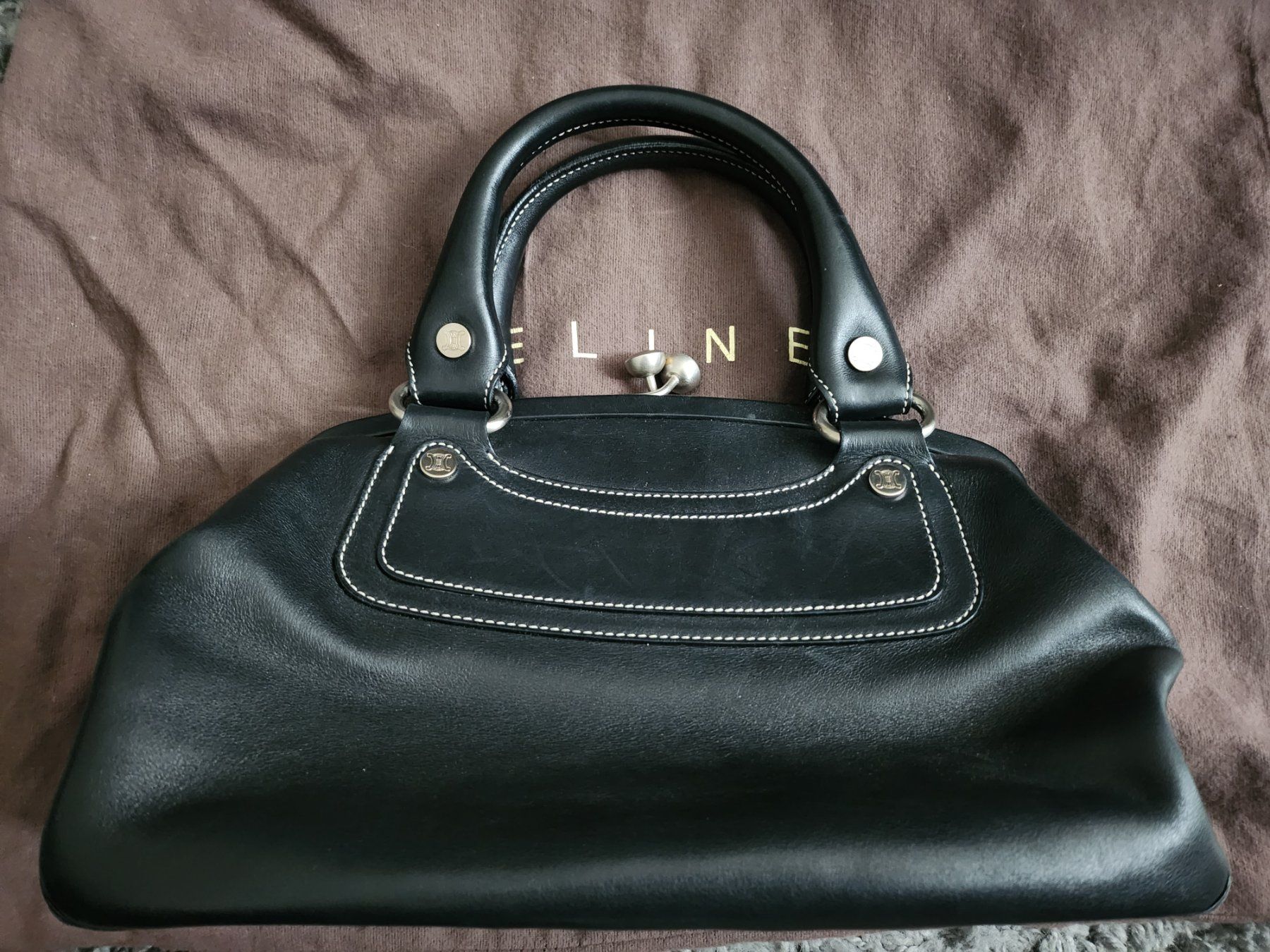 Celine Borse: Sac à main Céline noir en cuir – Usato da Confignon venduto da Mafior1977 2