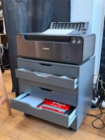 Druckerschrank / Druckermöbel mit 6 Schubladen und Rollen