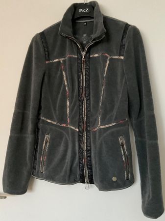 Sportalm Fleece Samt Jacke Gr 38 grau