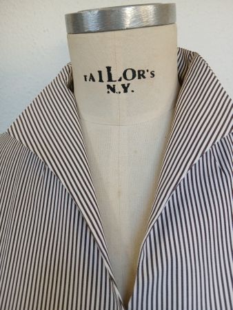 Van Laack Bluse Gestreift 100% Baumwolle Kelchkragen Gr.46