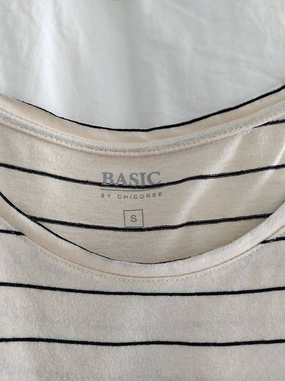 T-Shirts: T-shirt en coton rayé Chicorée taille S – Neu (gemäss Beschreibung) aus Morges von L_6688 1