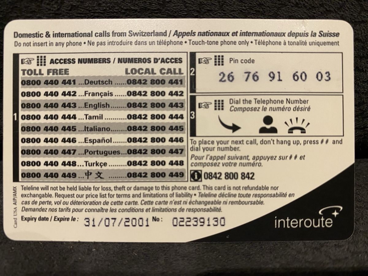 Telefon- & Taxkarten: Teleline – Gebraucht aus Lausanne von babacard10 1