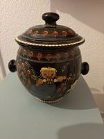Keramiktopf handbemalt mit Deckel guter Zustand