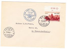 Lettre Vol Bern-Zürich (50 Jahre Alpenflug) 13.VII.43