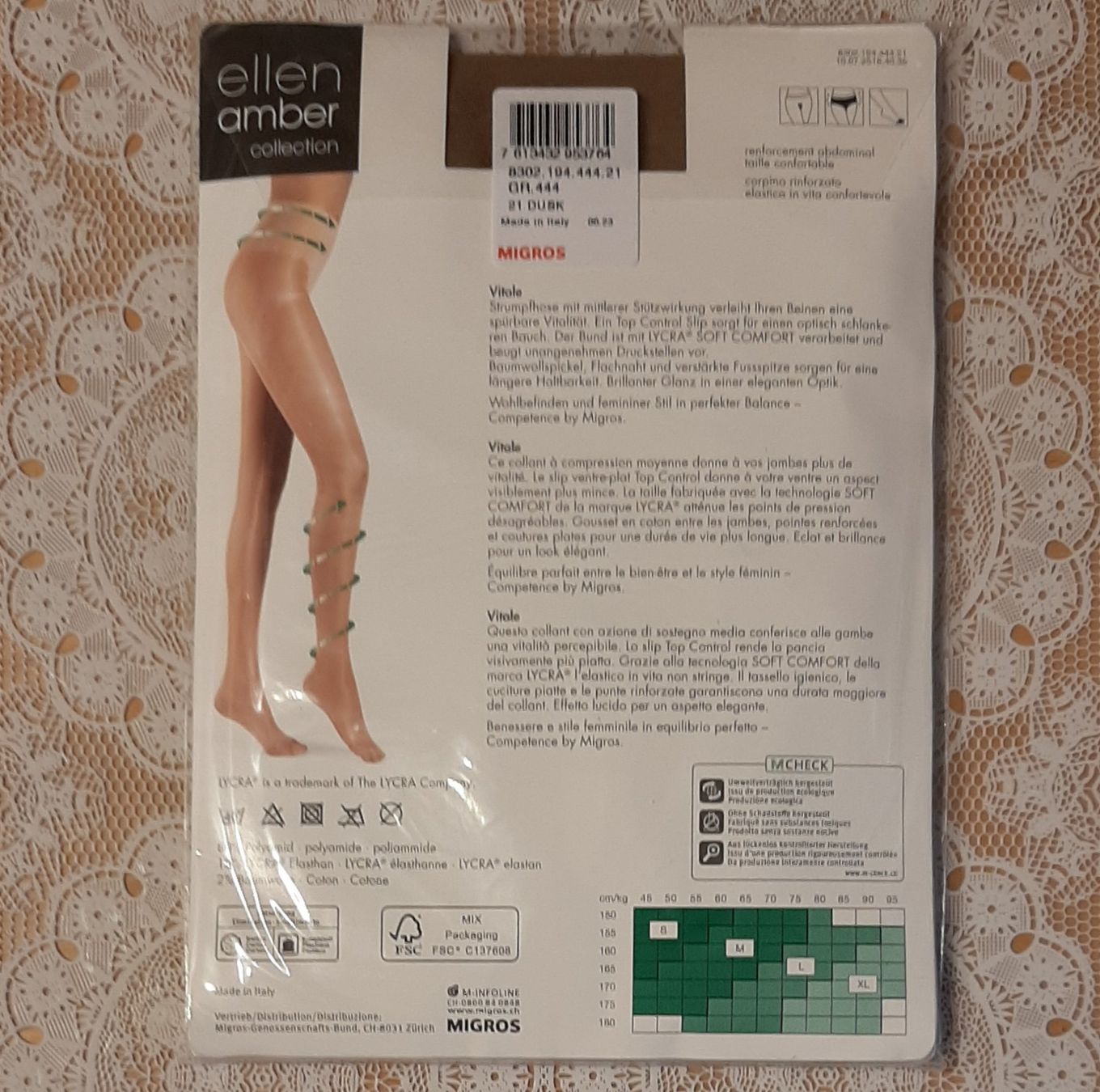 Ellen Amber Strümpfe & Strumpfhosen: Ellen Amber Vitale Strumpfhose 23den Gr.XL Dusk/Hellbraun – Neu und originalverpackt aus Amriswil von Celini3 1