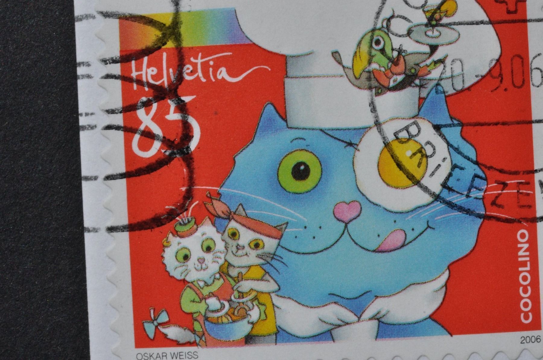 Tutti i francobolli: Abart : Druckverschiebung Cocolino 2006 – Usato da Worb venduto da Buespy 3